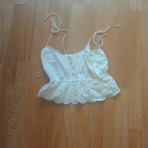 A white crop top shirt